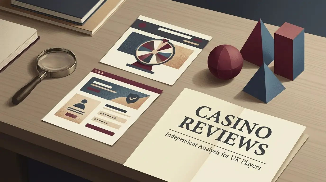 Illustration representing an online casino review with UK context
